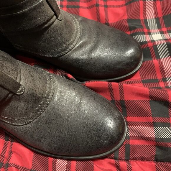 Baretraps Ankle Boots Buckle Crosby 8.5M Western Boho Comfort Gray Black - Picture 4 of 7